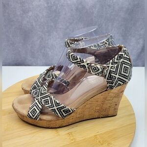 Toms Cork Bottom Wedges Women's Sandal Size W9